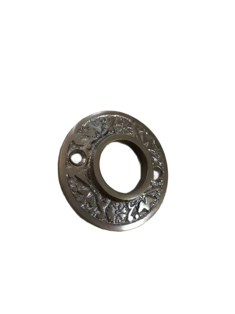 Decorative rosette - patinated brass - for door handle or knob