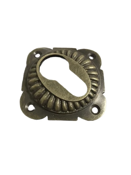 Lock rosette for cylinder lock - PZ - patinated brass