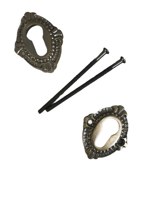 Veiligheidsrozet-set, messing, art-nouveau, PZ voor de voordeur