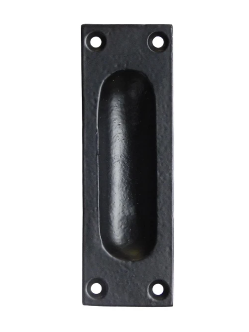 Sliding door handle - 10 cm - Black - Iron