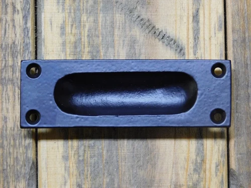Sliding door handle - 10 cm - Black - Iron