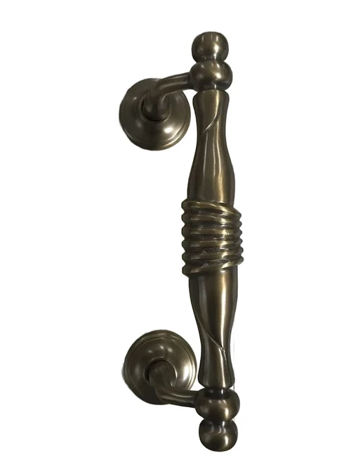 Door handle - handle for the front door, brass patinated, beautiful design!
