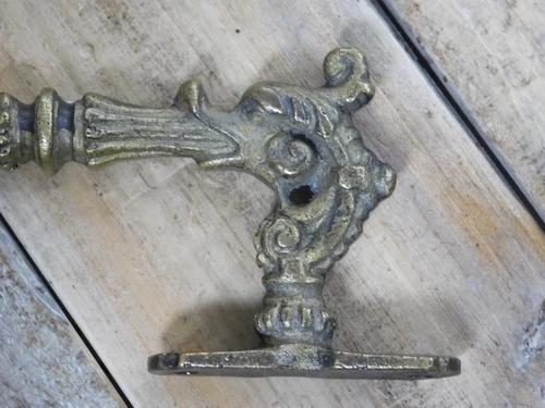 Türgriff, Schrankgriff, Gründerzeit, aus Eisen, Messing patiniert