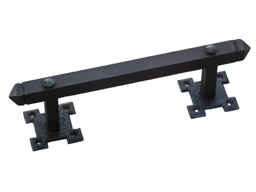 Door handle ''Tough'' wrought iron, dark brown-rust, beautiful and robust