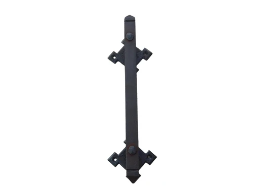 Door handle ''Tough'' wrought iron, dark brown-rust, beautiful and robust