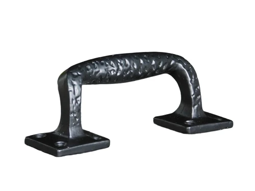 Door handle square S - black - solid iron