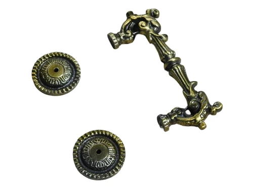 Door Handle, Push Handle, Dragon Motif | Iron, Yellow(Brass) | H 5,0 X W 15,5 Cm
