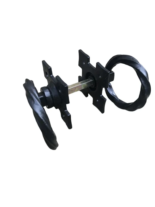 A set of pull handles for the door, for example, cast iron - matt black