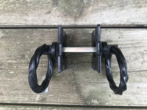 A set of pull handles for the door, for example, cast iron - matt black