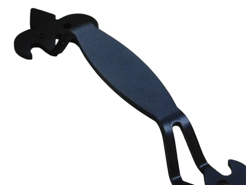 Large, high-quality wrought iron door handle with a medieval look