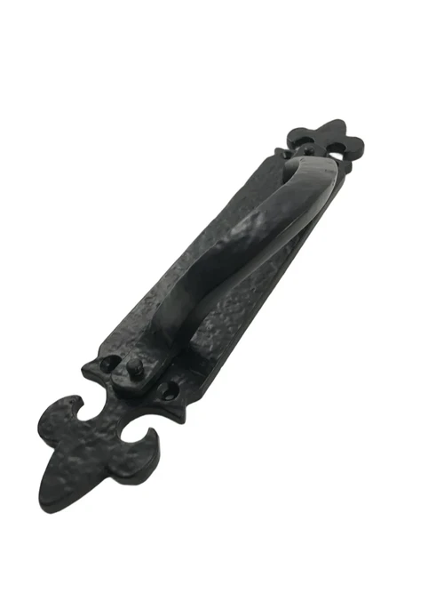 Beautiful door handle / handle, cast iron, matte black, right handle