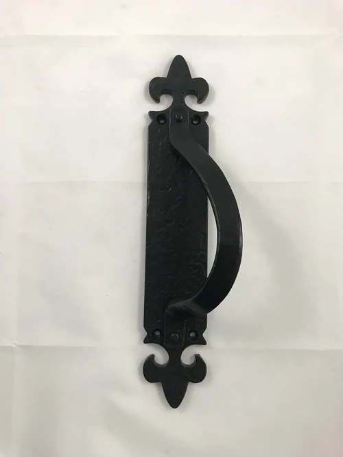 Beautiful door handle / handle, cast iron, matte black, right handle