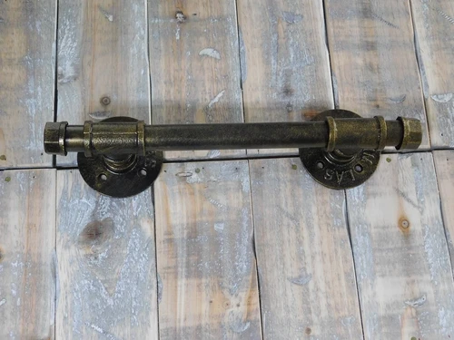 Beautiful hefty industrial door handle, iron bronze antique, very nice.