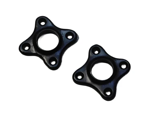 Set of door handles with latch rosettes - wrought iron - black - handmade