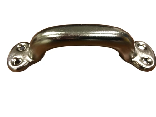 Sleek door-cabinet handle, steel nickel-plated.