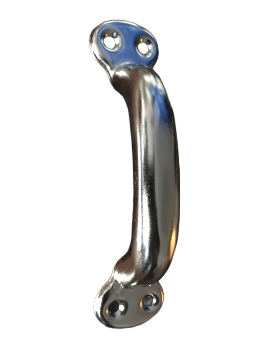 Sleek door-cabinet handle, steel nickel-plated.