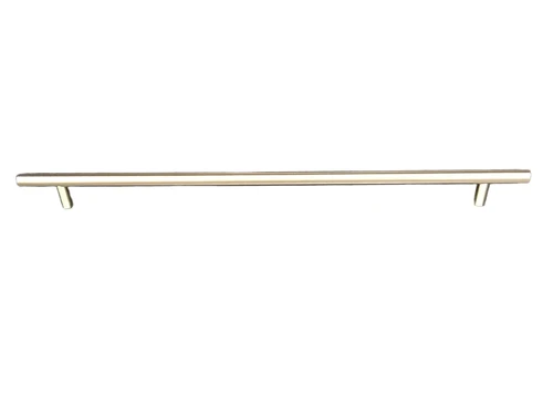 Sleek door-cabinet door handle, brushed aluminum.