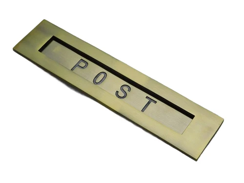 Letterbox flap POST - Brass