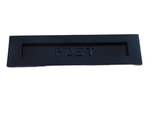Brievengleuf-postklep, ijzer, zwart gelakt met klepvering