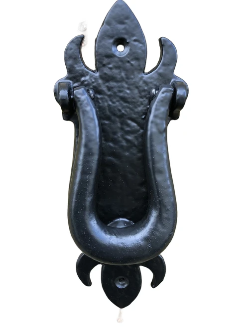 Door knocker iron - as antique door knocker, Scorpio-rustic-black