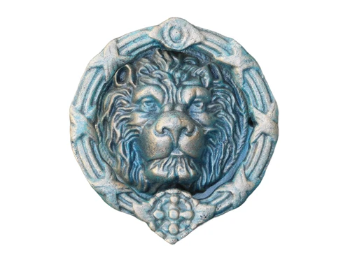 Door knocker Lion's head large, cast iron brass look, beautiful design!!!