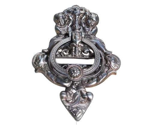 Deurklopper, Engel, Antiek ijzer, bronskleur (Koper) | H26,0xB18,5 Cm