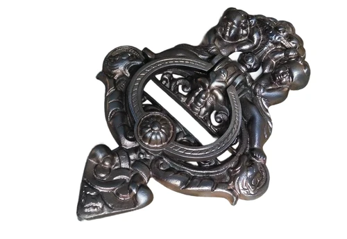 Deurklopper, Engel, Antiek ijzer, bronskleur (Koper) | H26,0xB18,5 Cm