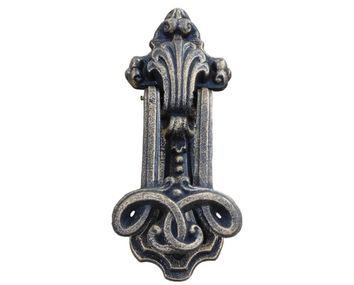 Door knocker, knocker Schlangua for door, cast iron in antique brass look