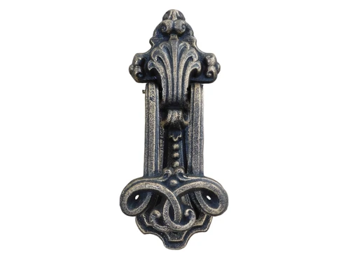 Door knocker, knocker Schlangua for door, cast iron in antique brass look