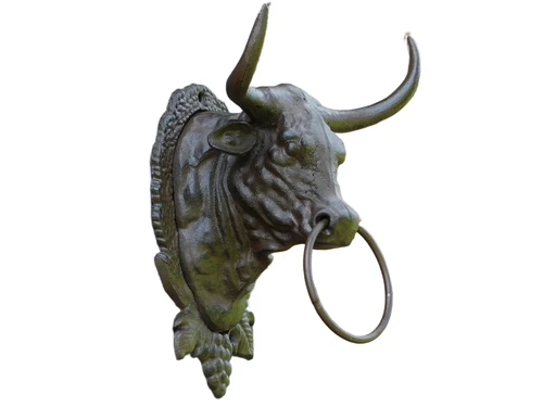 Stierenkop met Ring - Bruin - Gietijzer