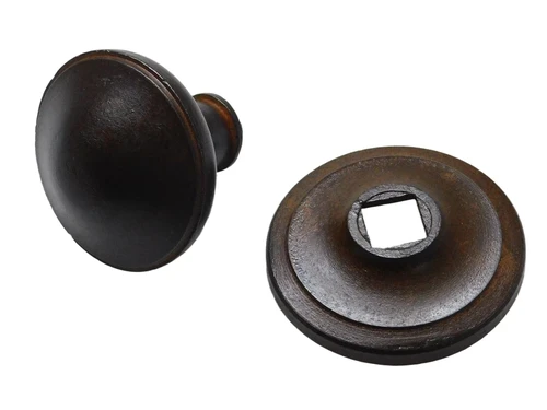 Door knob with rosette - Iron rust colour