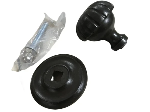 Fixed Door Knob with Rosette - Antique Iron