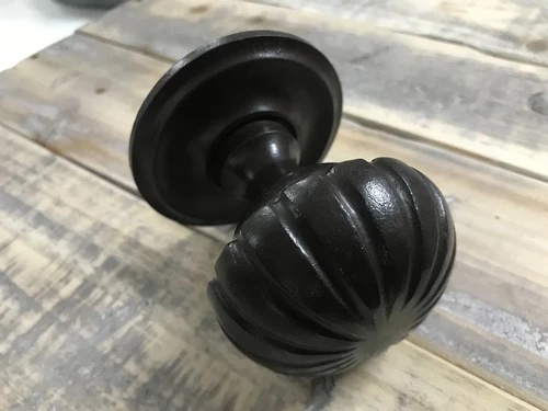 Fixed Door Knob with Rosette - Antique Iron
