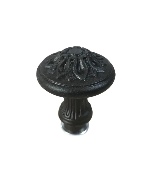 Door knob Ponto - Antique Iron - incl. bolt 8 x 10 cm - Fixed Knob