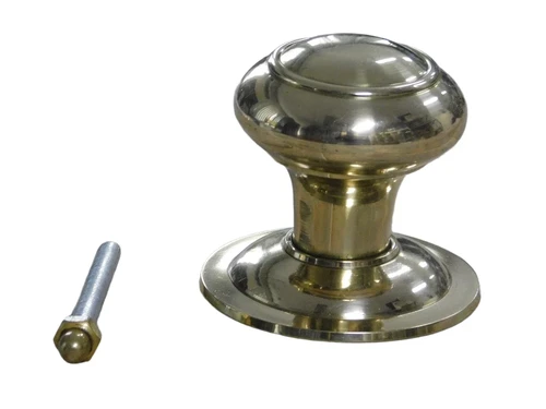 Messing knop voordeur, trekknop - knop antiek,deur (vast).