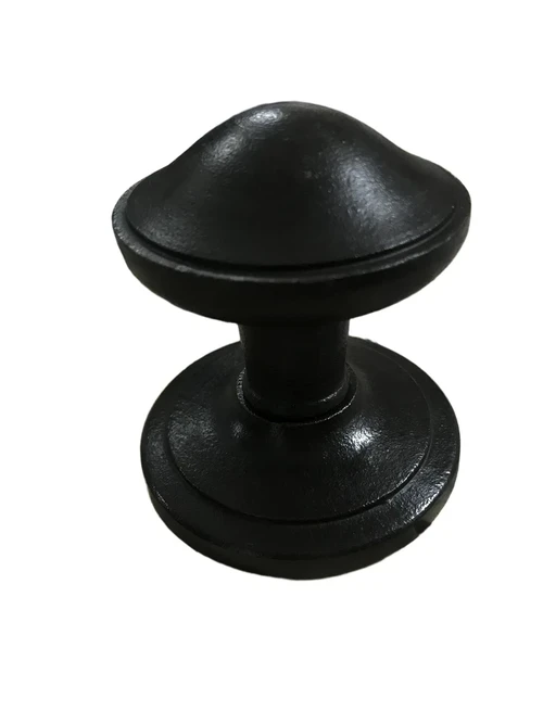 Fixed doorknob with rosette - wrought iron - dark brown 