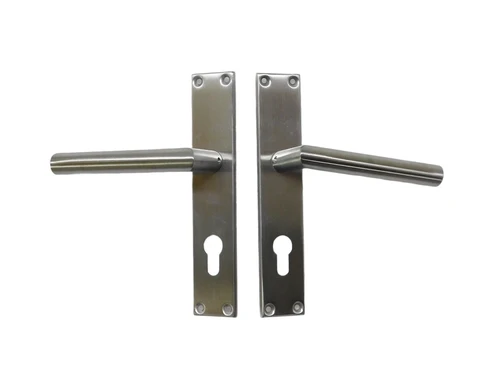 Set Door Hardware Long Plates - PC 72 - Brushed Stainless Steel