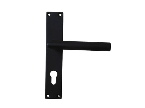 Set Deurbeslag met Lange Platen - PC 72 - Grainy Black