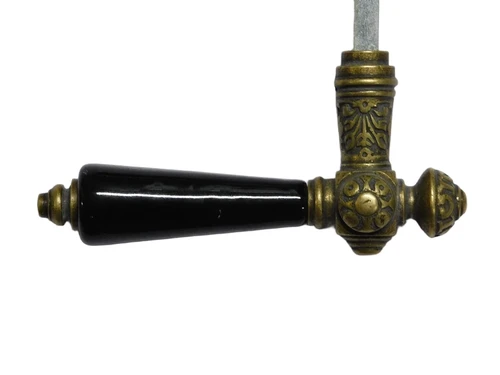 Set Deurbeslag VCI - Antiek Messing met Zwarte Keramische grepen - Incl. Rozetten