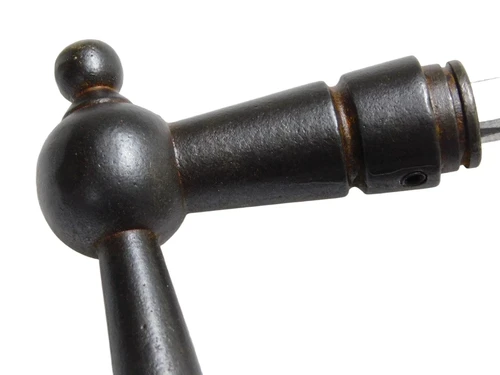 Set of Door Handles with Round Latch and Lock Rosettes - PZ - Dark Brown - Iron Rusted