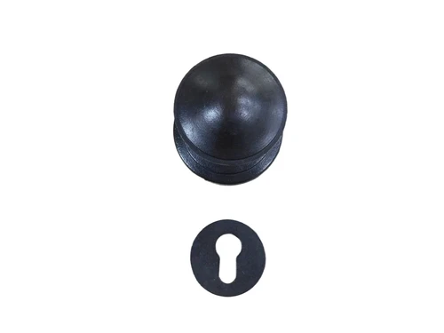 Door knob with knob rosette - and security roses - antique iron, dark brown