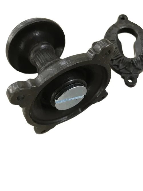 Door knob Ponto with Knob and Key rosette PZ - Antique Iron - Dark brown