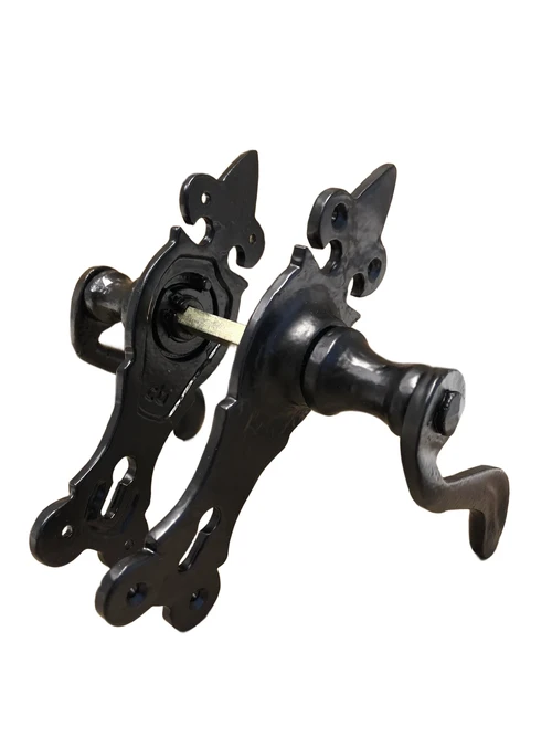 Exclusive set of door hardware - wrought iron - black powder coating - BB55'' - weatherproof