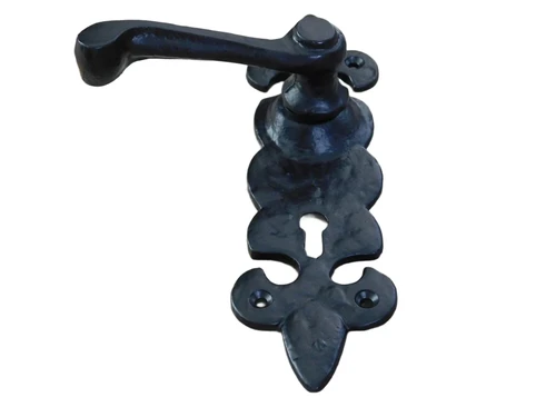 Exclusive set of door hardware B55 - wrought iron - black - weatherproof