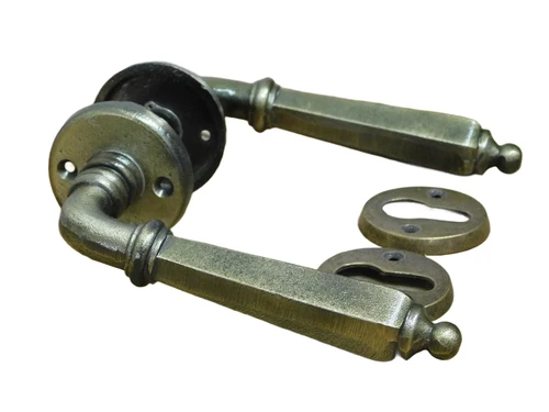 Set of door hardware - antique brass finish - PZ