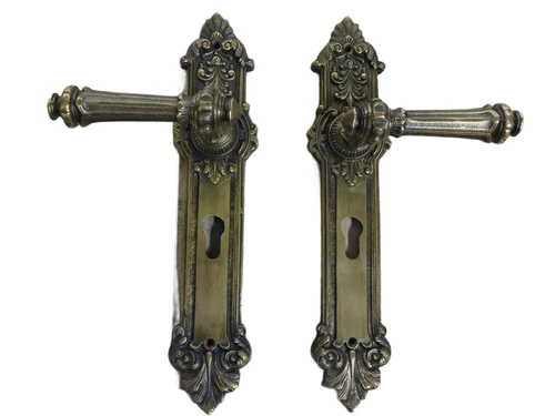 Set of door hardware - PZ - brass patinated - robust