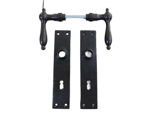 Set of door hardware - for internal doors - antique iron - dark brown