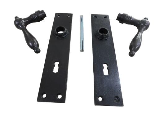 Set of door hardware - for internal doors - antique iron - dark brown