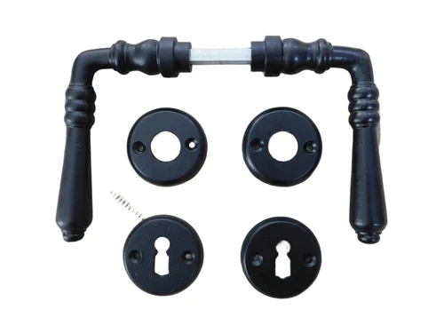 Set of door hardware - for internal doors - black - weatherproof