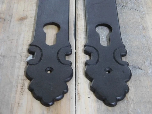 Set of door hardware PZ92 - onion-shaped handles - antique iron - dark brown